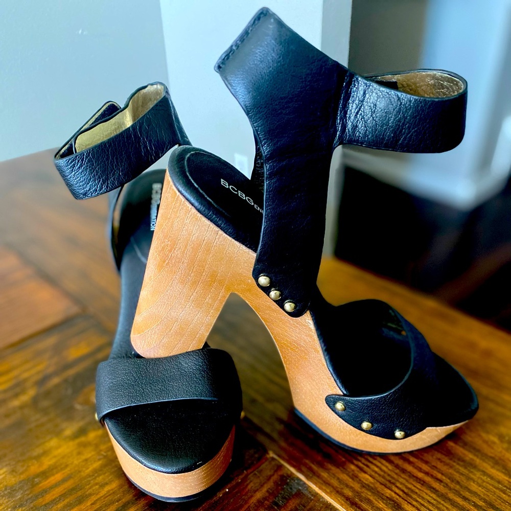 BCBGerneration black / wood heel -size 8.5